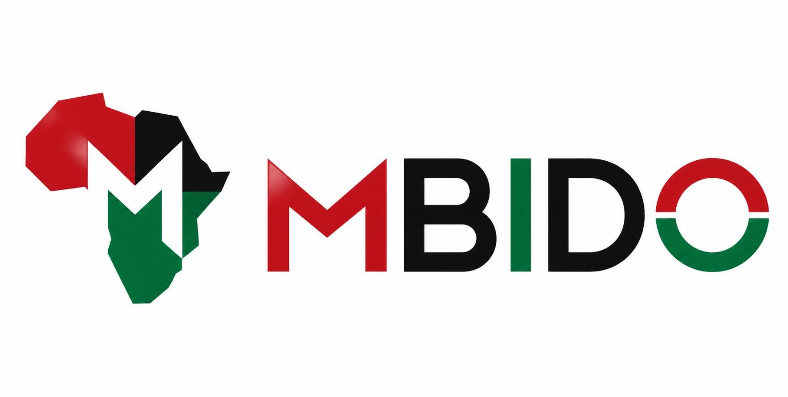 MBIDO logo with Africa-shaped red, black and green mark and MBIDO wordmark
